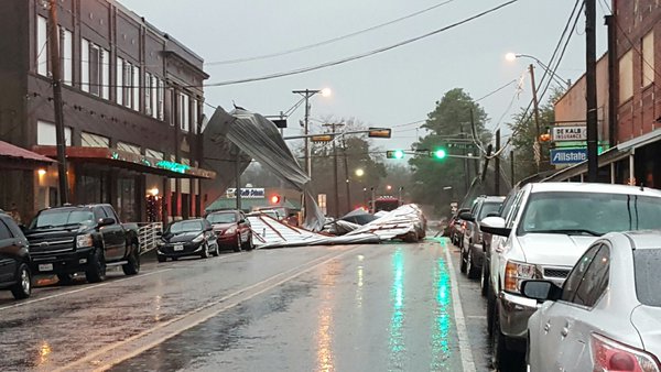 Damage in DeKalb TX after possible tornado this afternoon. 