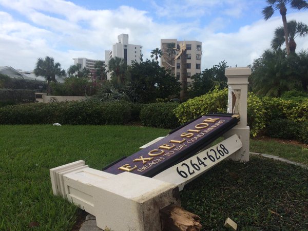 Storm damage on Siesta Key in Sarasota