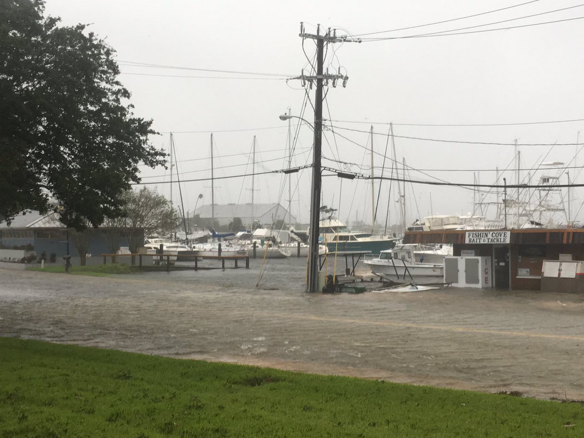 Hurricane Matthew hits the New Smyrna Beach in the coast of Florida