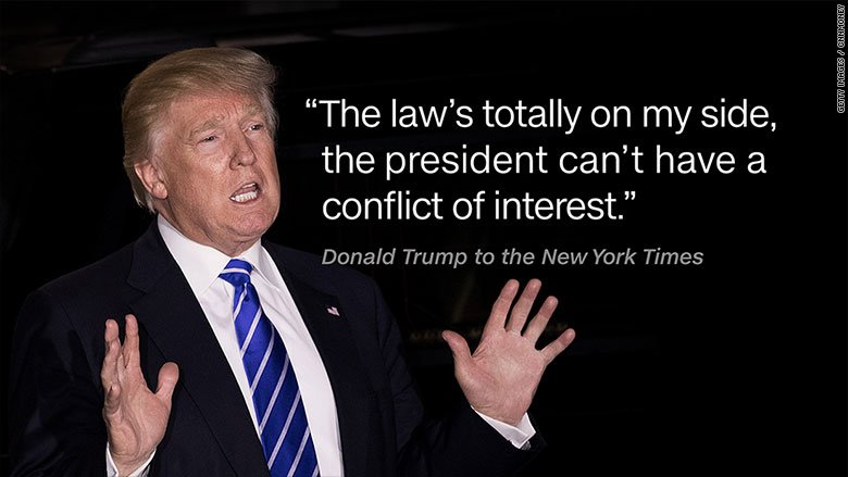 Donald Trump says selling his companies to avoid a conflict of interest is difficult because real estate is involved  