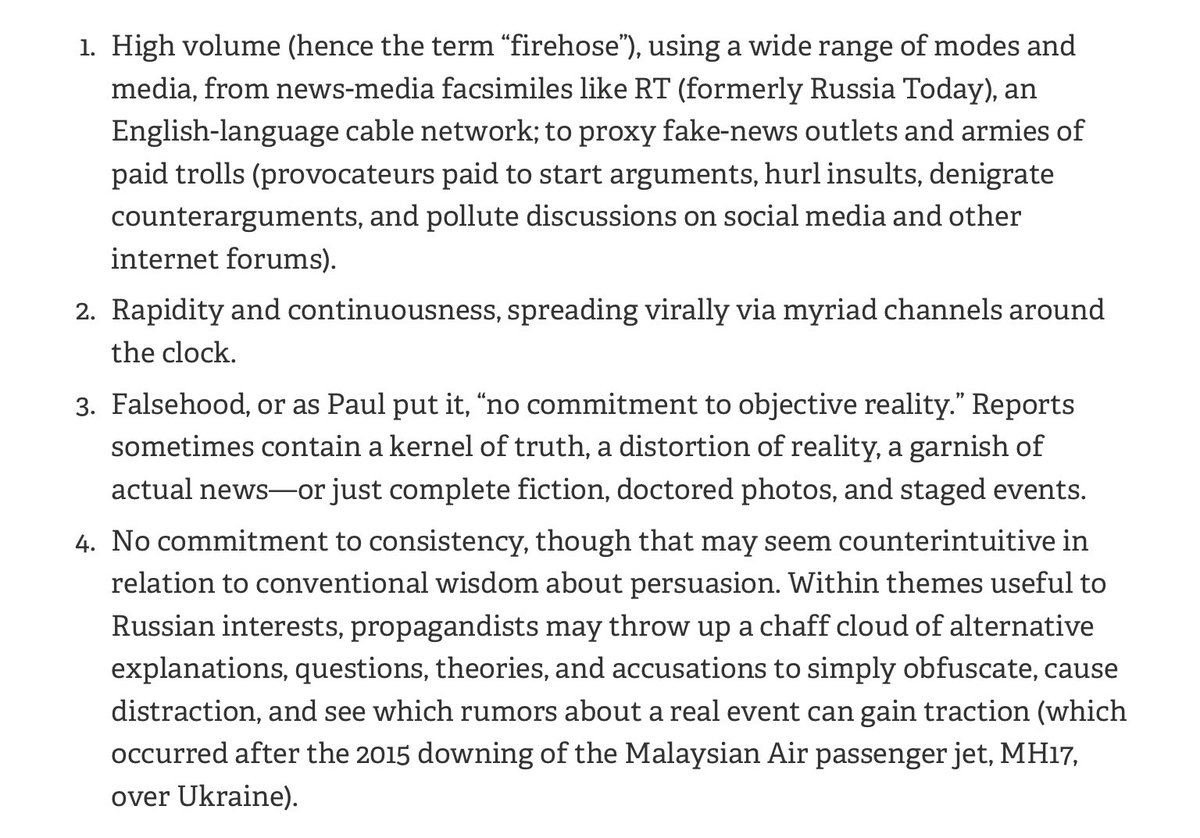 Extensive @RANDCorporation analysis of Russia info war:  modern, media-savvy twist on Soviet propaganda methods  