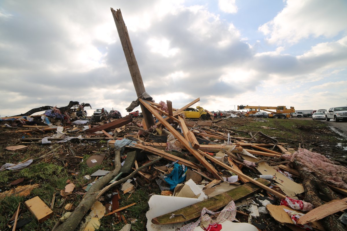 Tornado damage from Perryville, MO