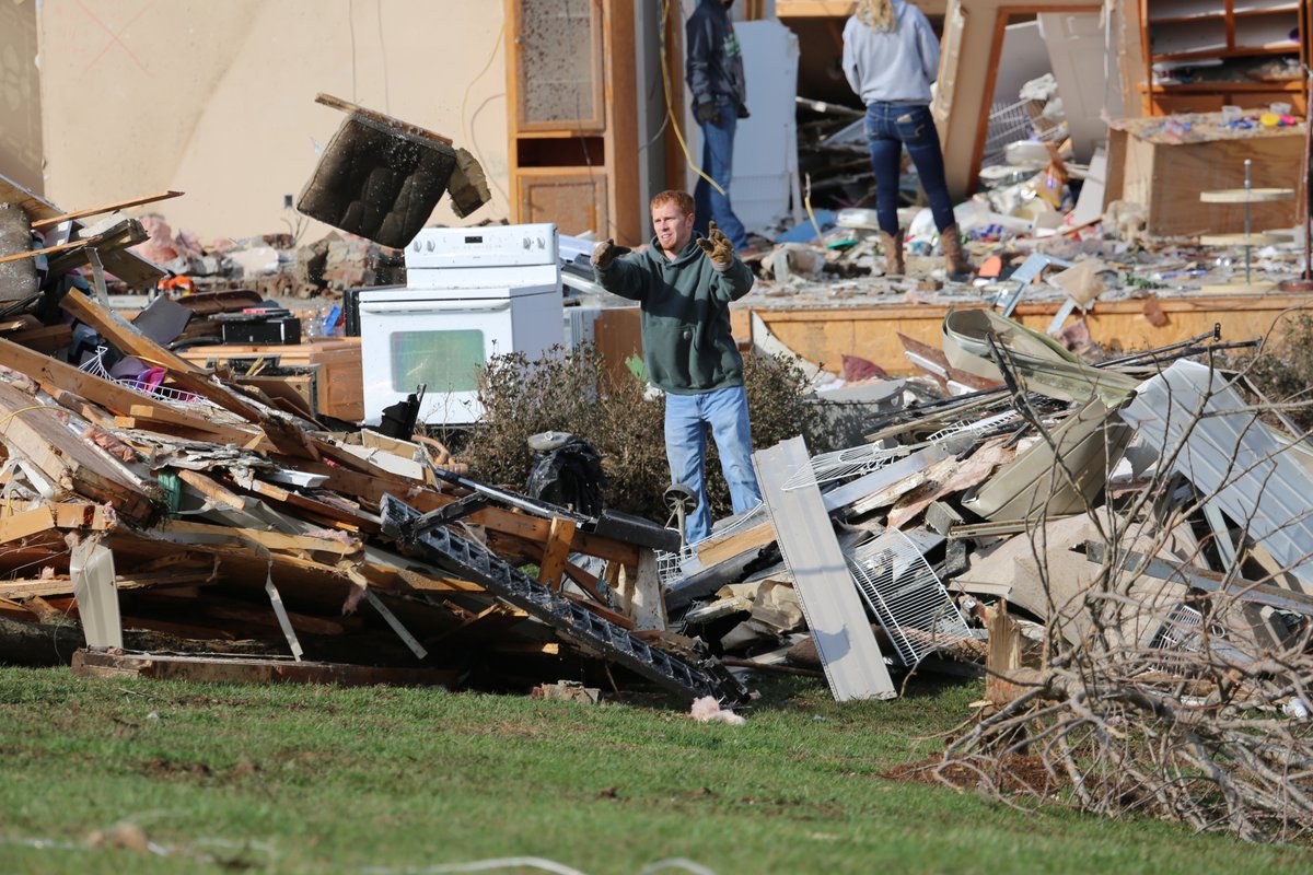 Tornado damage from Perryville, MO