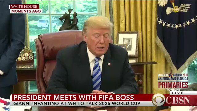 President Trump meets with new FIFA president Gianni Infantino at White House to talk about 2026 World Cup    