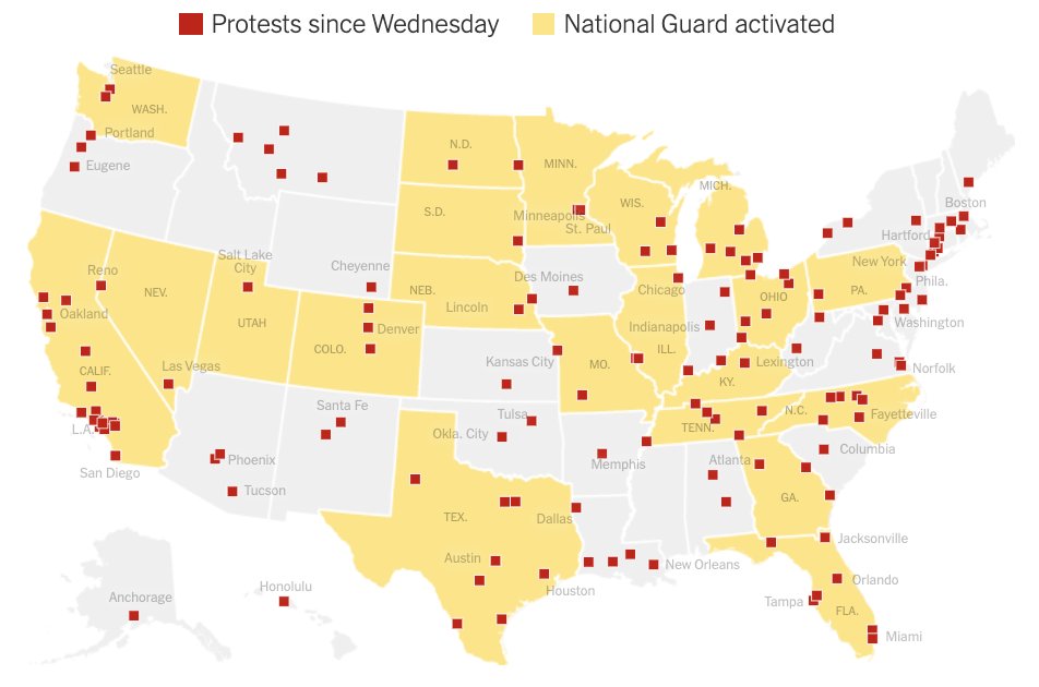 Protests have erupted in at least 140 cities across the United States over racism and police brutality. Some of the demonstrations have turned violent, prompting the activation of the National Guard in at least 21 states