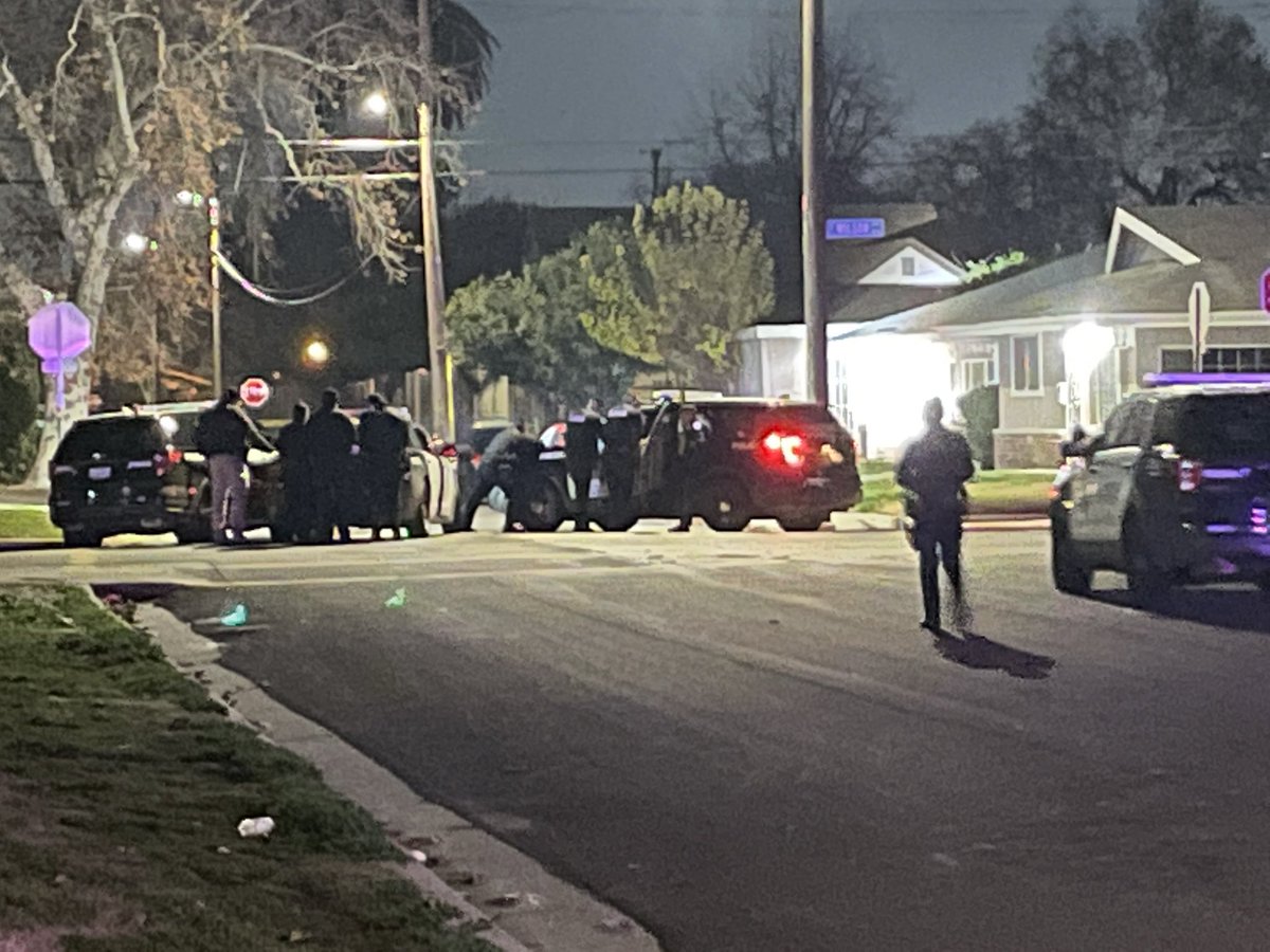 Heavy police presence near Dudley and Wilson in central Fresno. Appears to be a standoff with a person barricaded inside a home. Police are asking the person to come out with a megaphone.