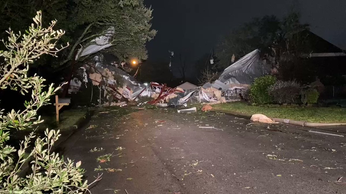 Some of the damage in Humble. This is off Granberry on S. Avenue H