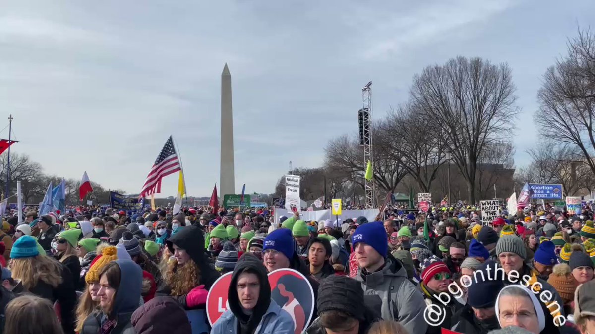 Crowd of over 10,000 at the National Mall this afternoon for the annual March for Life anti-abortion demonstration. Speeches are underway ahead of a march to the Supreme Court