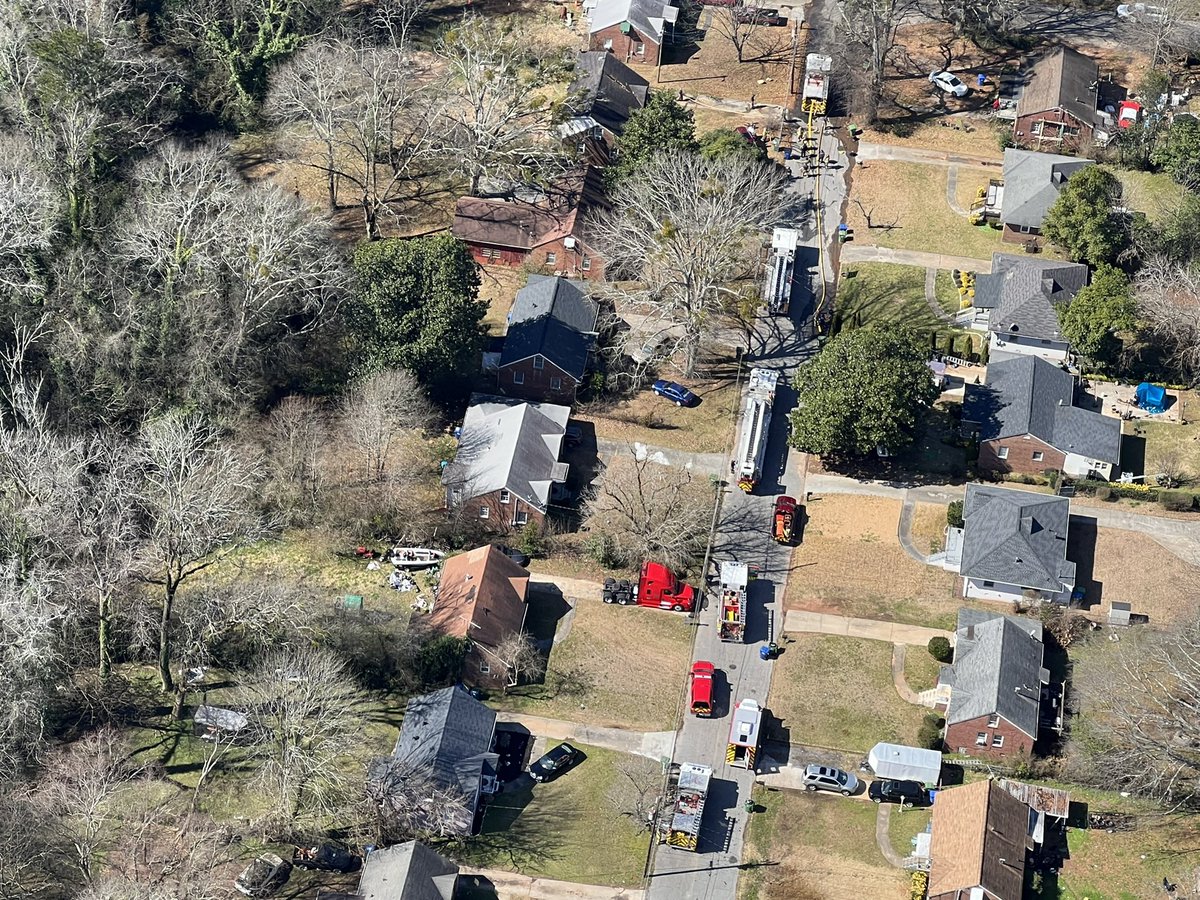 Fighting a house fire in East Atlanta on Seargent Dr near Browns Mill Rd