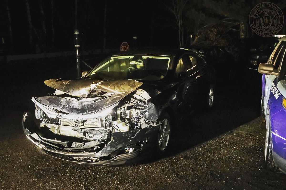 Last night at approximately 11:30pm, while commuting home, one of our members assigned to the H-Troop Detective Unit with over 10 years of service, was injured in a head on collision with an impaired driver on Standish Street in Marshfield