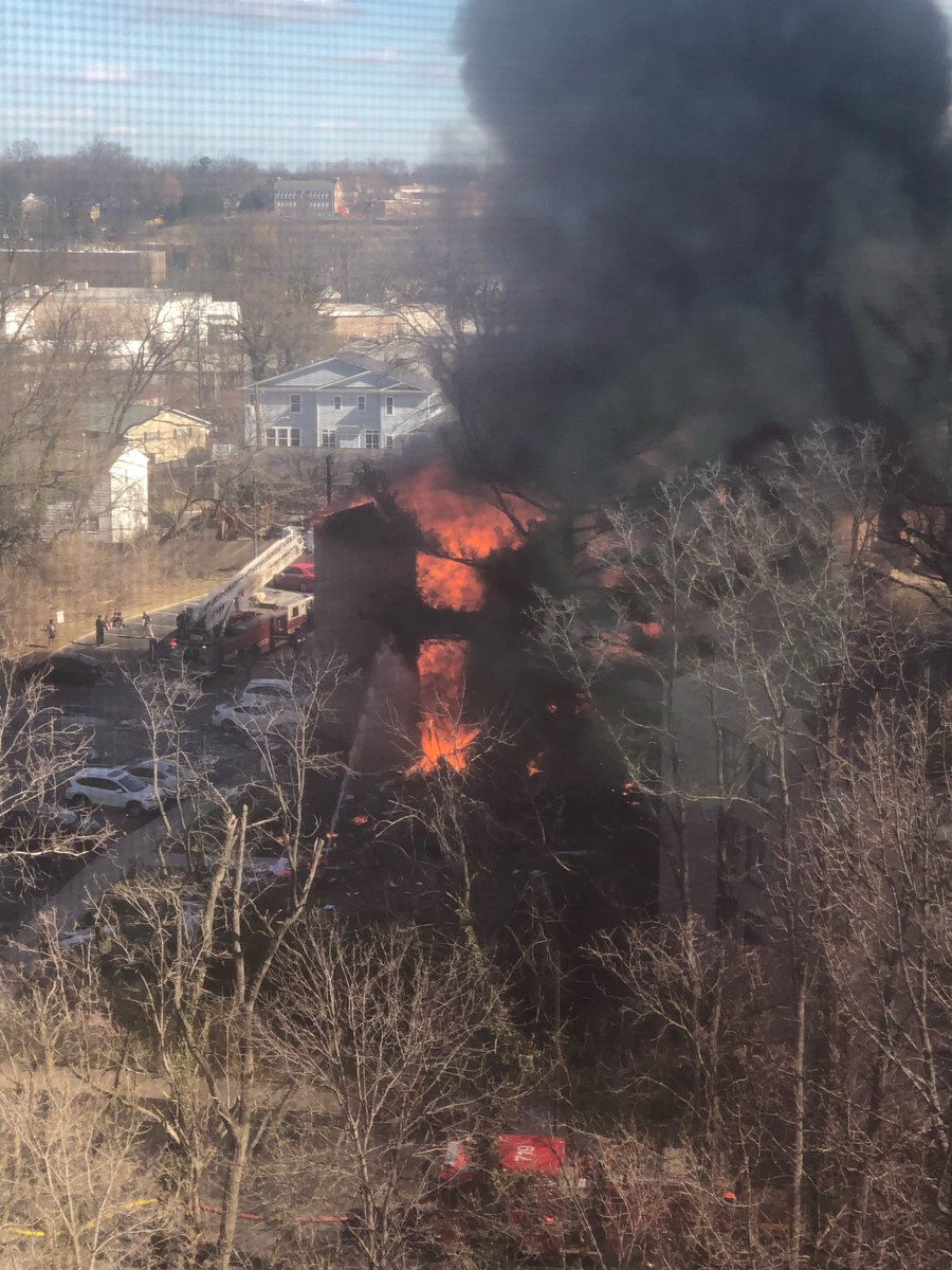 Huge explosion and fire in the building behind us Silver Spring