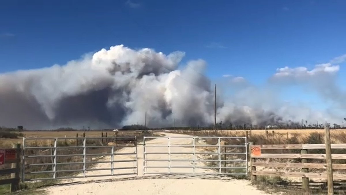 A wildfire near Panama City in Bay County, FL forced an evacuation of at least 750 homes