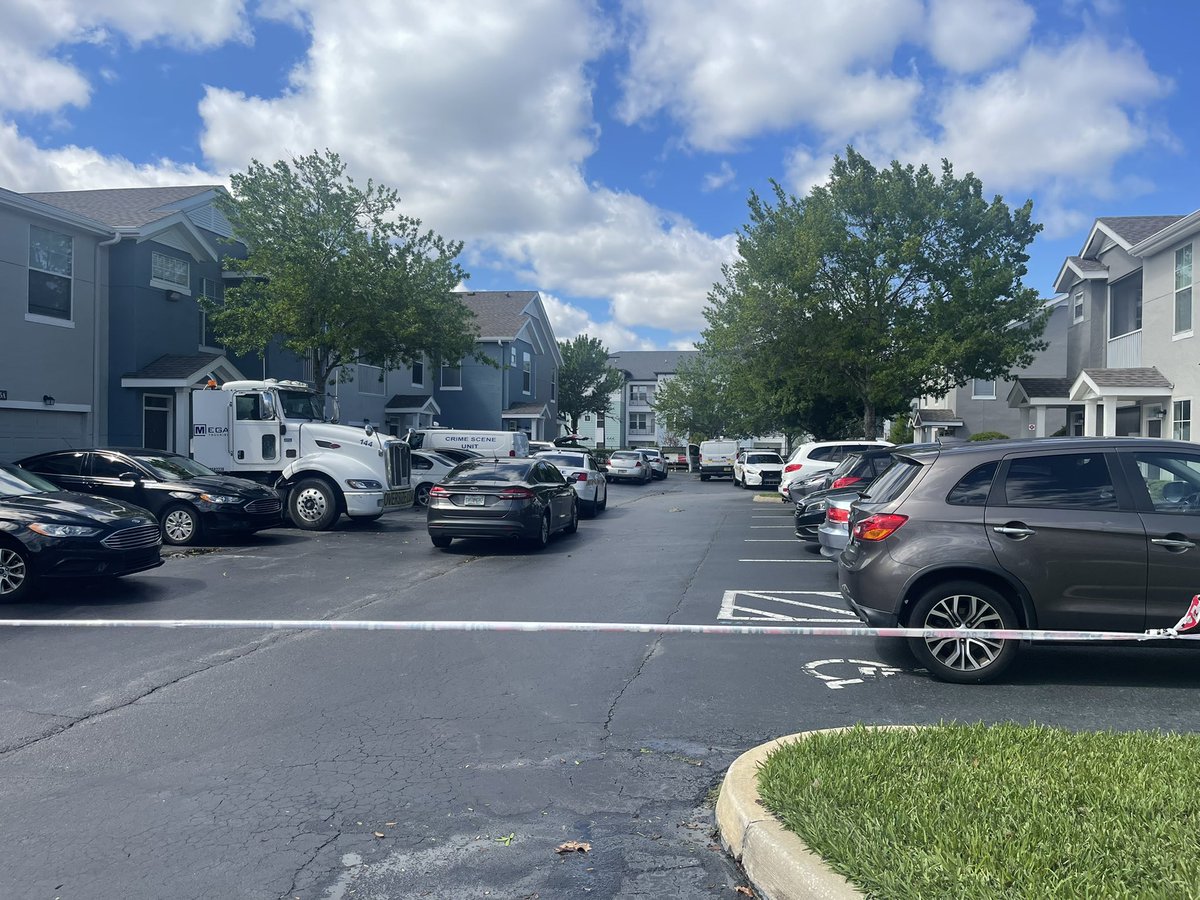 A man was found dead inside a car in the Kensley Apartments complex parking lot after being shot several times this morning