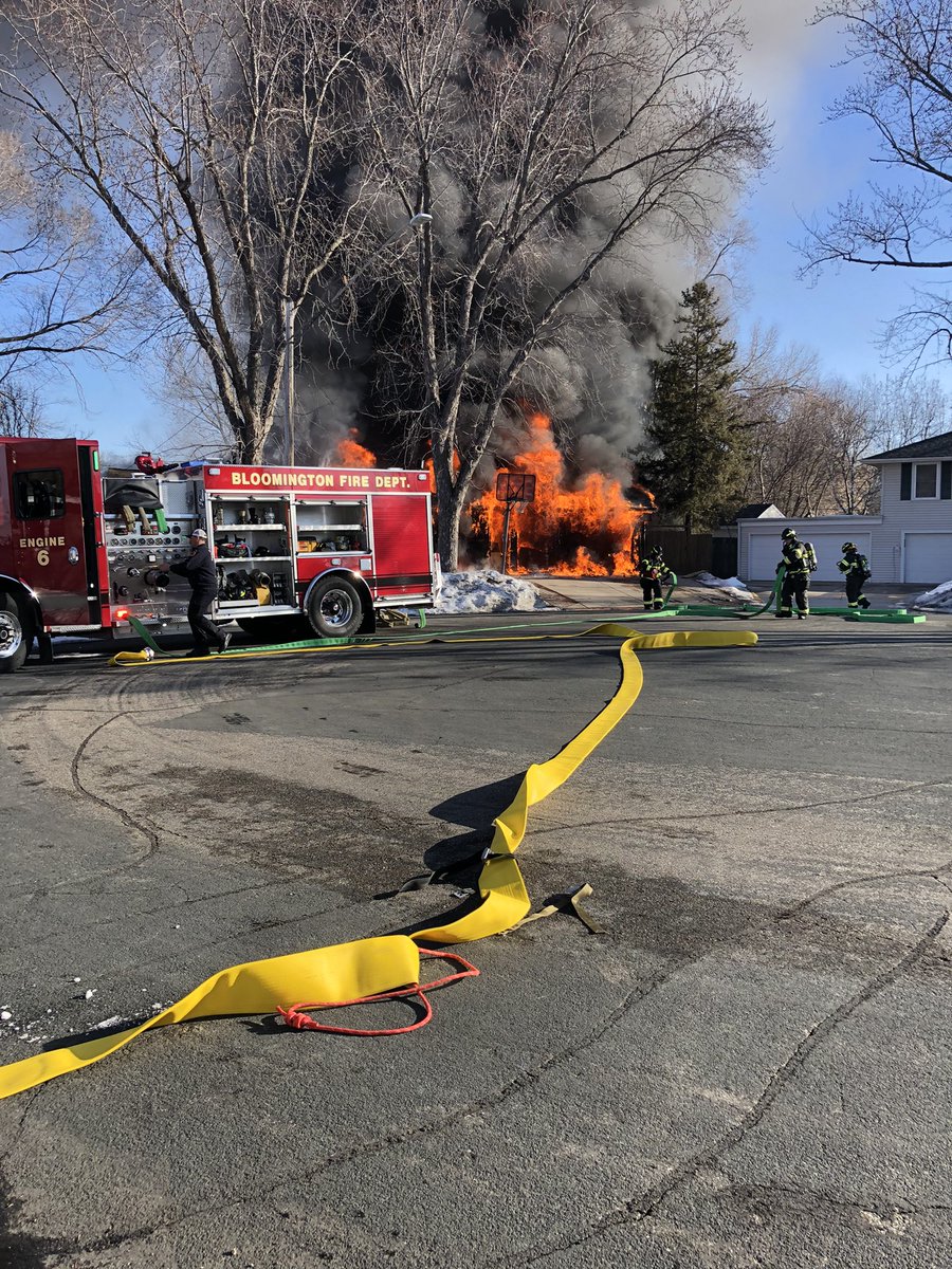 Structure Fire- 5000 block of Nine Mile Creek Circle. Crews from several stations along with @EdinaFire are battling this fire