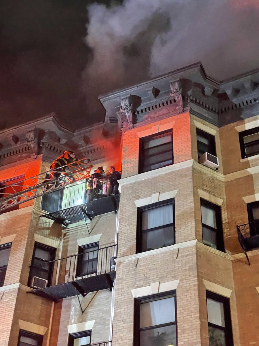 Boston Fire Dept.:A great job last night , as companies were able to rescue 2 residents from the 5th floor at a fire on Hemenway st. 1 Firefighter was injured  and transported by ⁦@BOSTON_EMS⁩ . 8 residents were displaced .The cause of the fire is under investigation