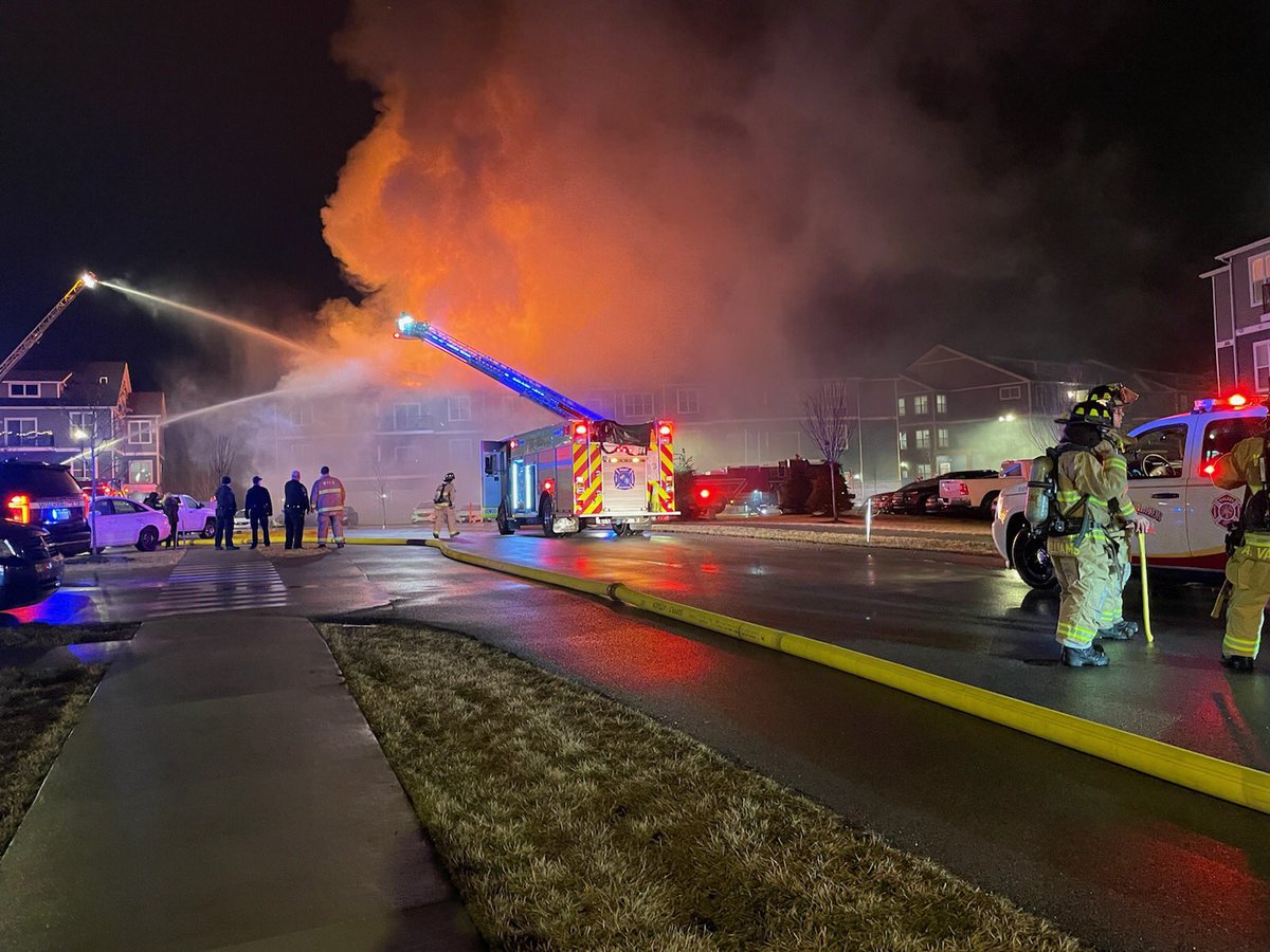 Crews are currently battling a large apartment fire at Westown at Wilson Apartment Homes. This is across from the Standale Meijer.