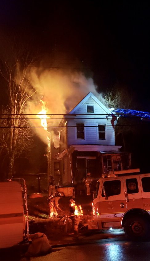 Scene of a 2-Alarm fire in the 1900 block of Baltimore Ave in North Fairmount.