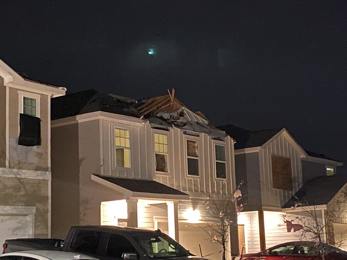 This development off Limmer Loop in Hutto has a lot of damage to homes. One home that was completed had the roof ripped off. There are other homes that were being built that have toppled over as well.