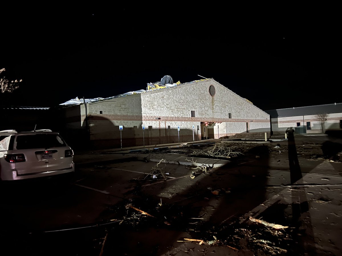 Unbelievable images from the Jacksboro ISD Elementary School. Debris scattered everywhere, cars tossed around.