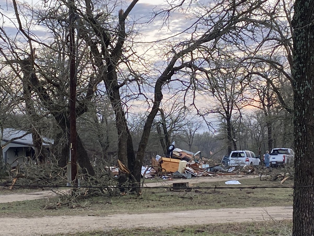 Tornado damage East of Kingsbury. No damage reported.