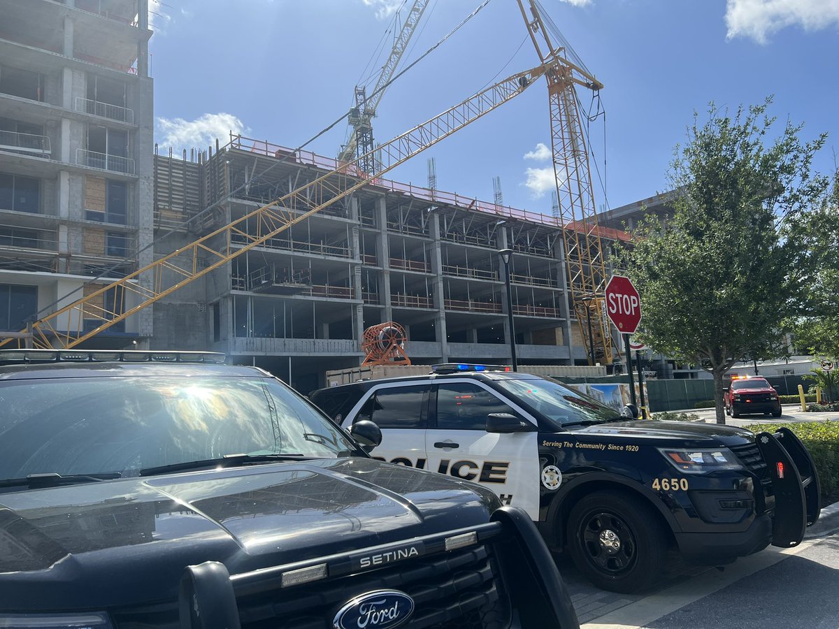 two people are dead after a crane accident at a construction site at the Riverwalk Plaza in Boynton Beach.