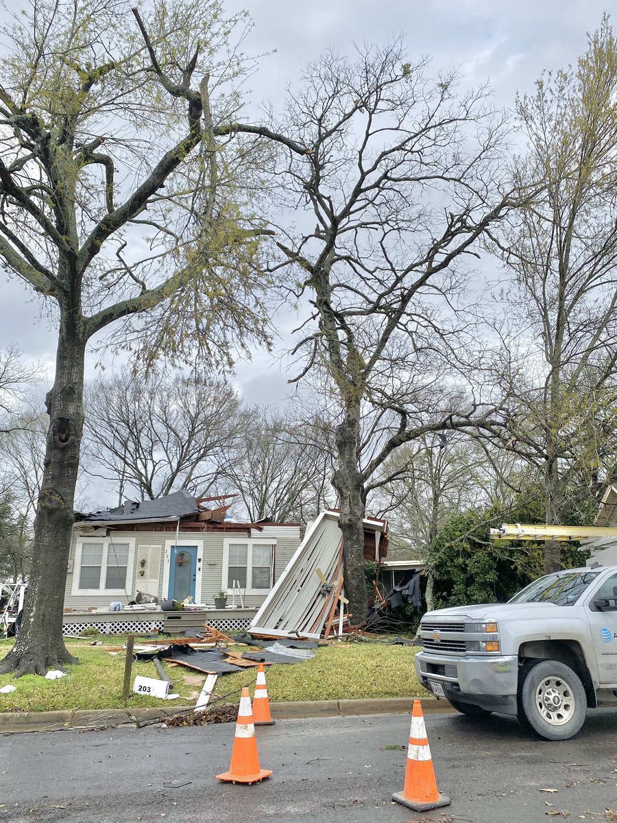 More pictures of the severe damage in Madisonville after a reported tornado touched down last night