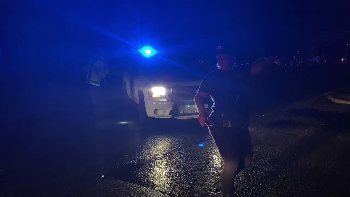 Here along West Judge Perez Drive people are being diverted away from going into St. Bernard Parish. People are being told they cannot come into this area right now following the tornado. There is a heavy smell of gas, and a lot of damage behind this area.