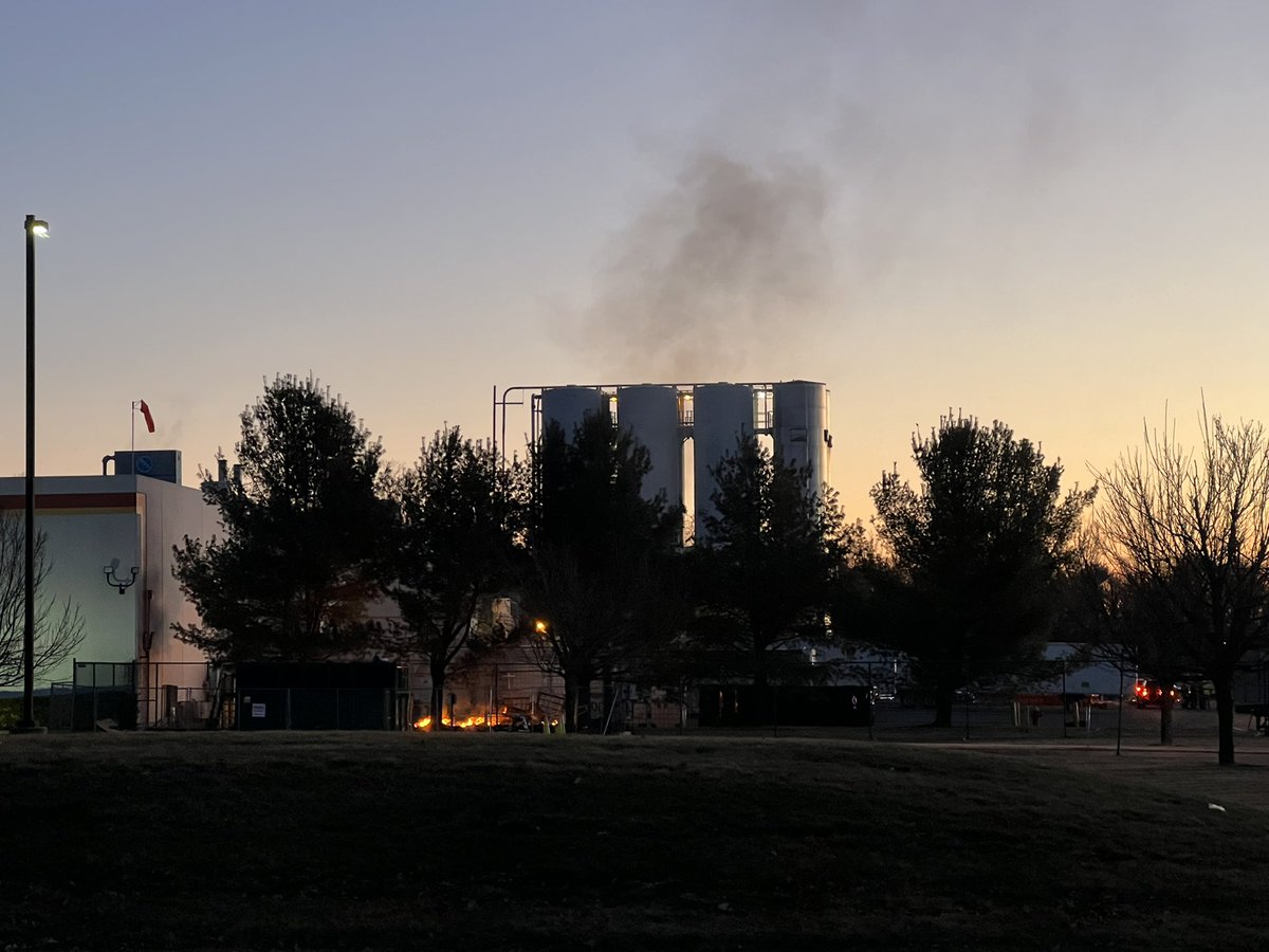 A fire at the Pepperidge Farm distribution facility in Bloomfield. Fire crews and DEEP on scene. No damage to the facility itself, the fire is outside the center and seems to be contained. Fire crews say they're not extinguishing and are going to let the it burn.