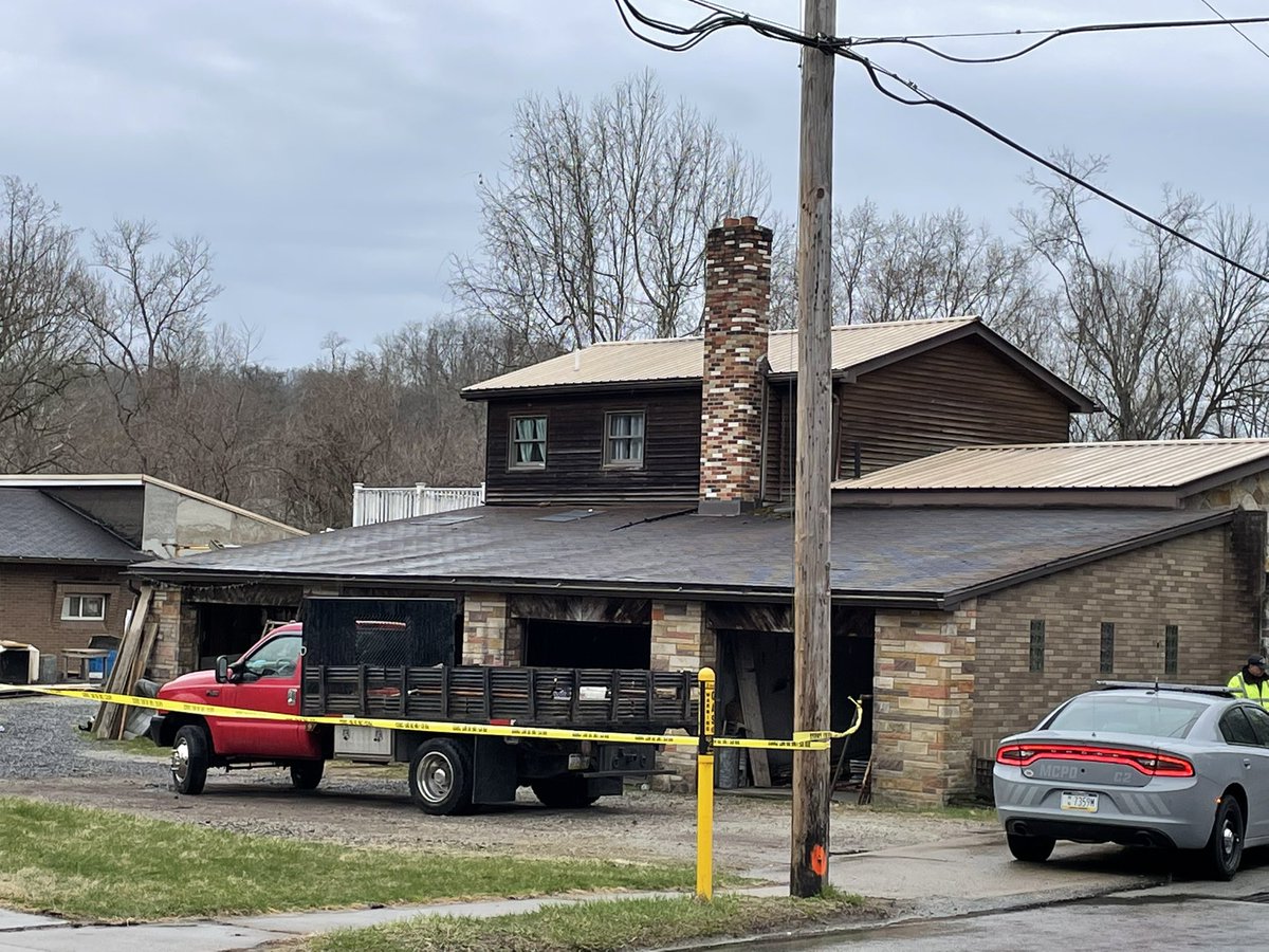 Police investigation happening on Park Avenue in Monongahela.  Crime tape is around the garage of this house