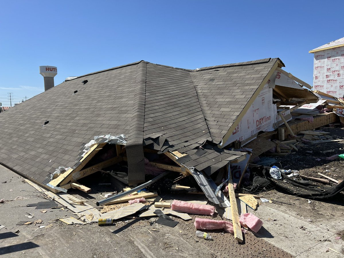 Homes spared and others not so much. This is the damage in Hutto in a subdivision off Limmer Loop. Businesses were also destroyed off Tradesmen Drive