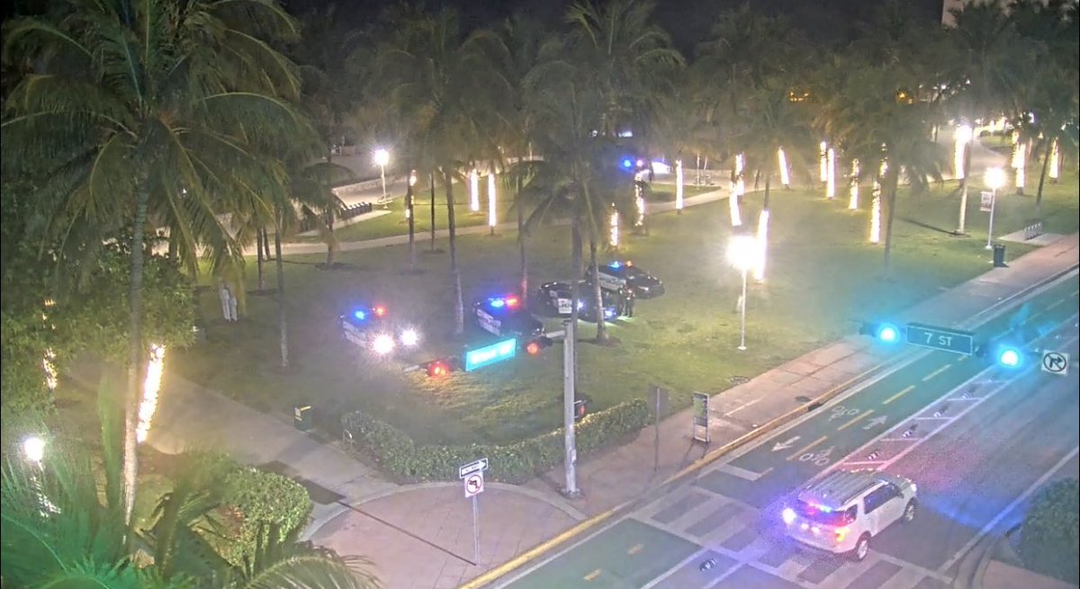 Curfew in effect for South Beach. Ocean Drive is empty