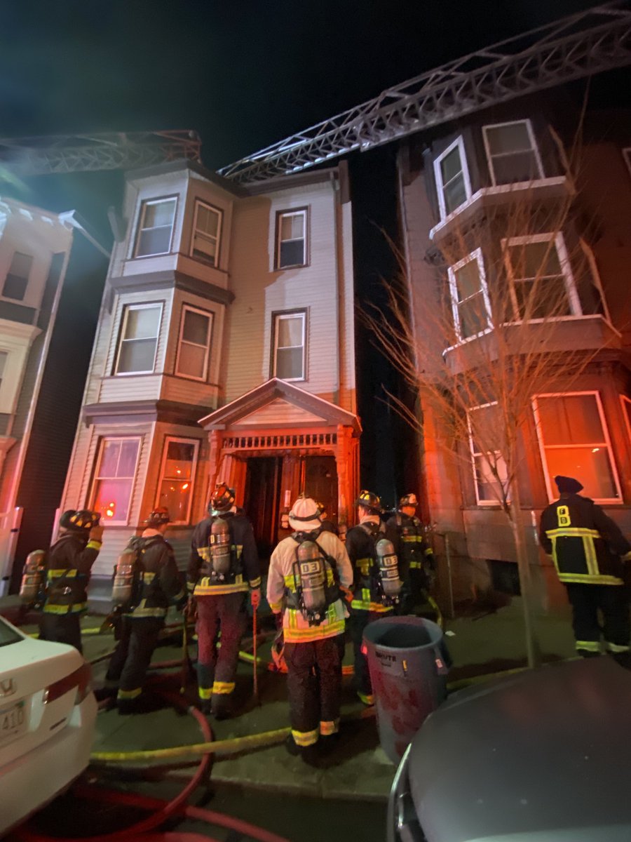 Boston Fire Dept.:Approx 12:30 companies working in frigid temperatures at a fire on Meridian St.  The fire on 2nd & 3rd floors . No injuries , but 19 residents were displaced, ⁦@RedCrossMA⁩ to help with housing.The ⁦@MBTA⁩ provided a bus to keep residents warm