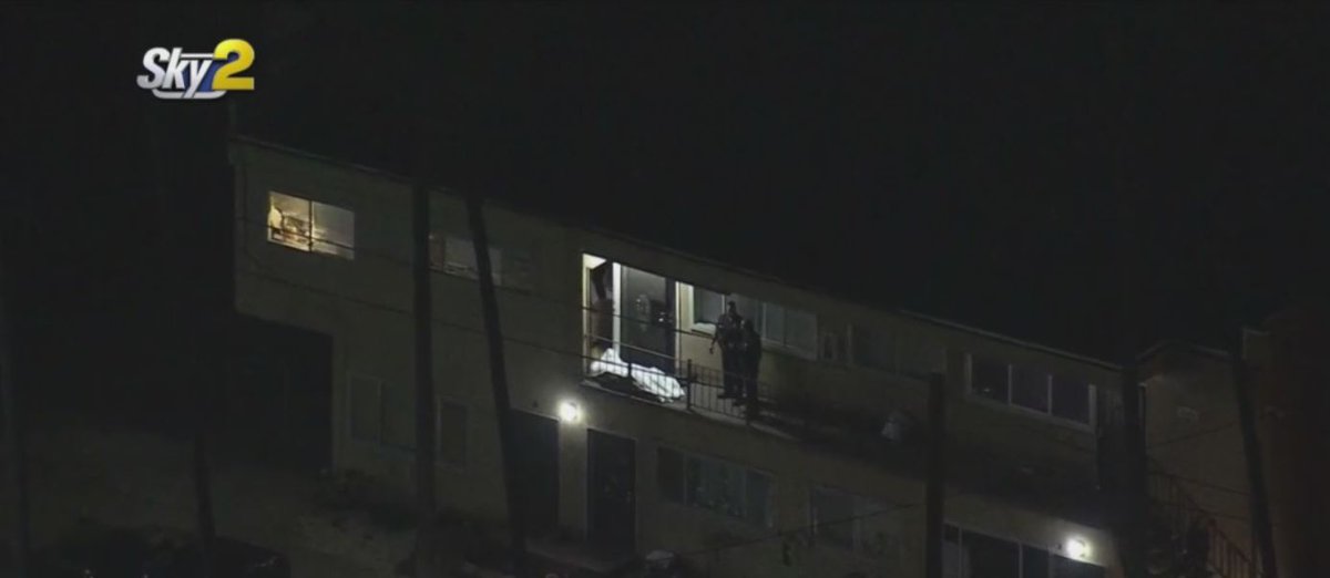 A woman standing on an apartment balcony in El Sereno was killed in a drive-by shooting last night