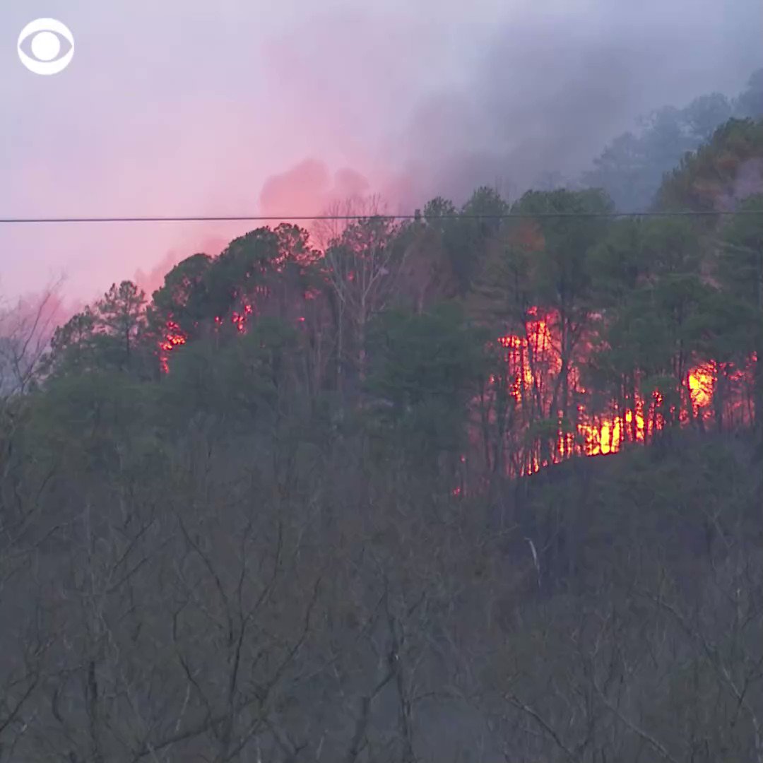 A wildfire burning in Sevier County, Tennessee, spread to about 1,000 acres by Wednesday night, prompting evacuations