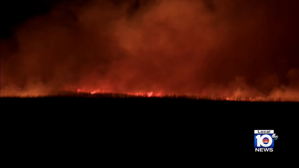 Brush fire burns thousands of acres west of Krome in Miami-Dade