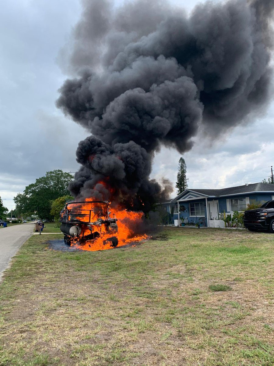 responded to a fully-engulfed boat on Huntdale St just before 2pm today