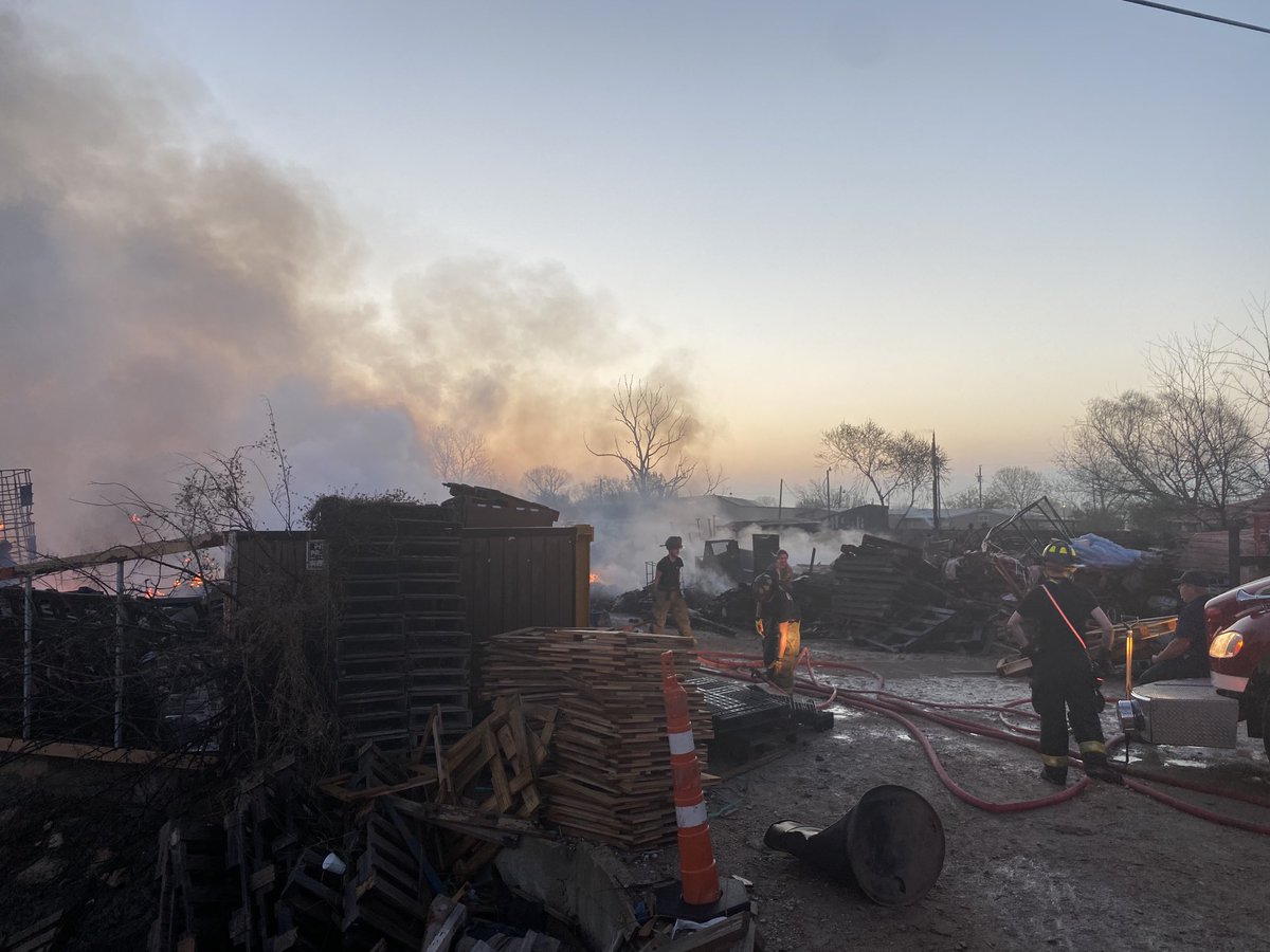 The sun is rising over Alvarado, where you can see the full devastation caused by last night's storms