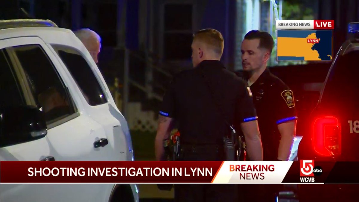 Police on the scene in Lynn where a shooting investigation is underway on Cedar street. Right now police are looking at a car riddled with what appear to be bullet holes