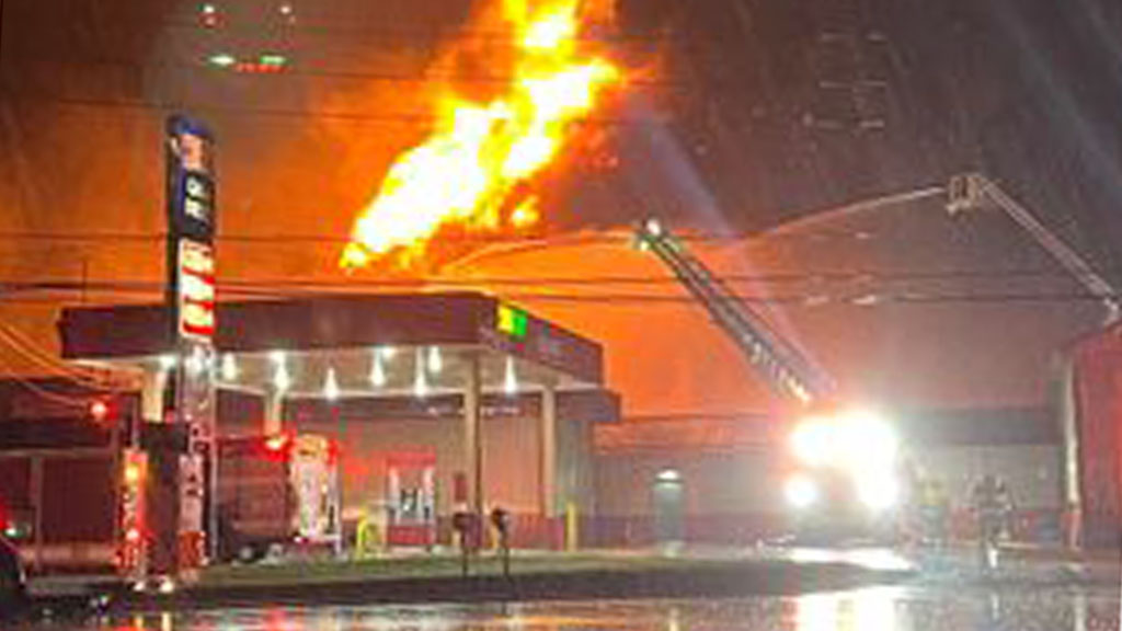 Crews are on the scene where multiple trucks have caught fire at a depot in Barkeyville, Venango County.