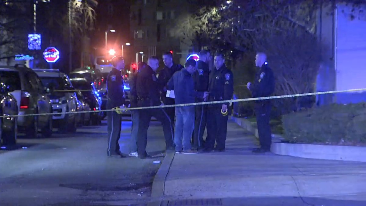 Boston Police are investigating a shooting on Crowley Rogers Way in Southie that sent two people to the hospital with non-life threatening injuries