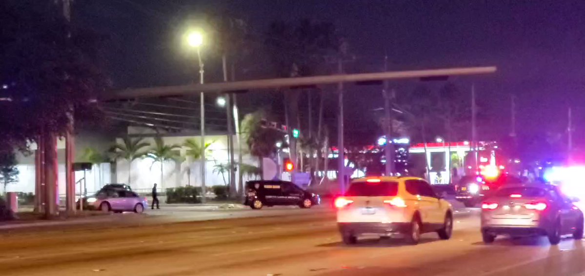 Police in North Miami Beach are on the scene of an accident where a pedestrian was struck and killed Tuesday night. It happened at NE 151st Street and Biscayne Blvd. A vehicle possibly involved remained on the scene