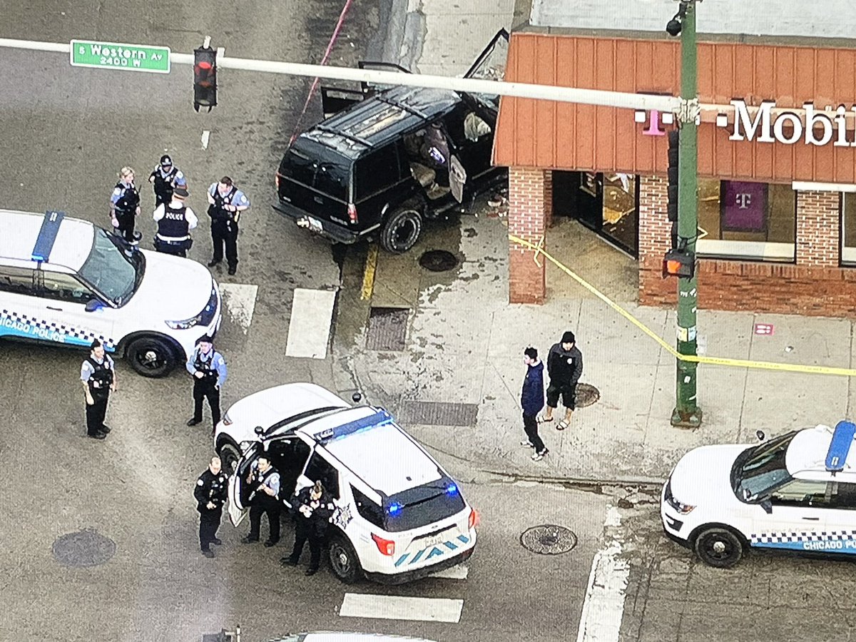 Chicago police are investigating after a 30 year old man lost control of his SUV at Cermak & Western, crashing into a building. The victim died after being shot shortly before the crash. Three children in the vehicle were not physically hurt