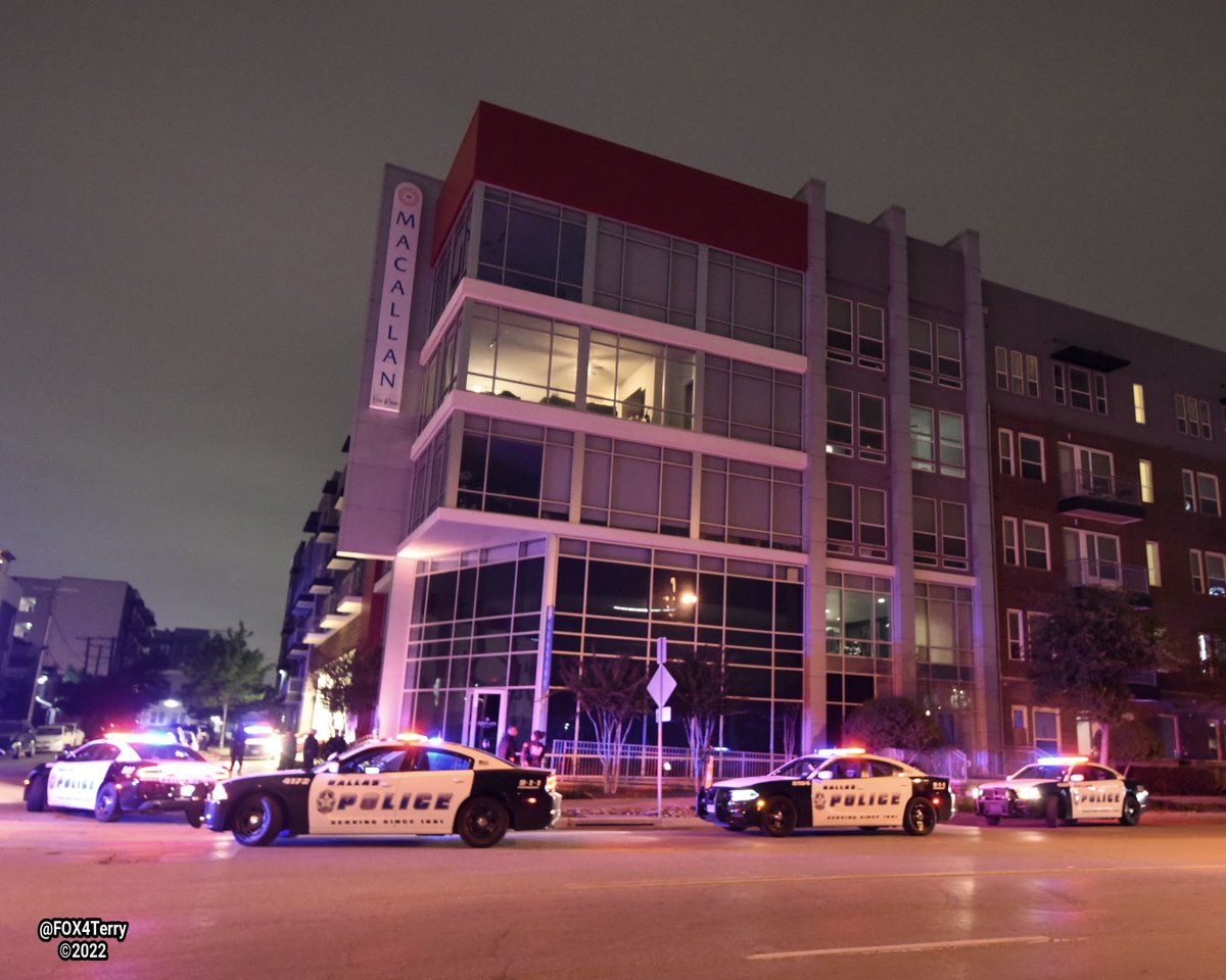 Shots fired at a luxury apartment building in East Dallas leaves two men seriously wounded.