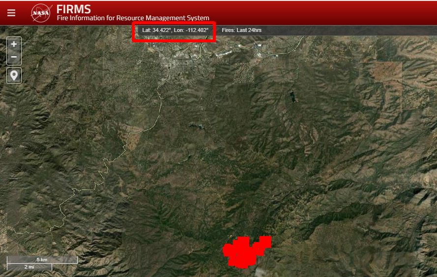 The spots/locations here are several hours old, as is usually the case with satellite data. Still, it's informative
