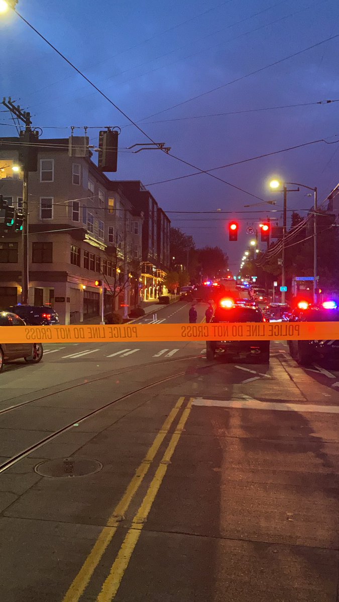 Officer involved shooting on the 1400 block of Yesler. Roads are blocked off and we're seeing a SWAT van parked outside the Sorento Apartments