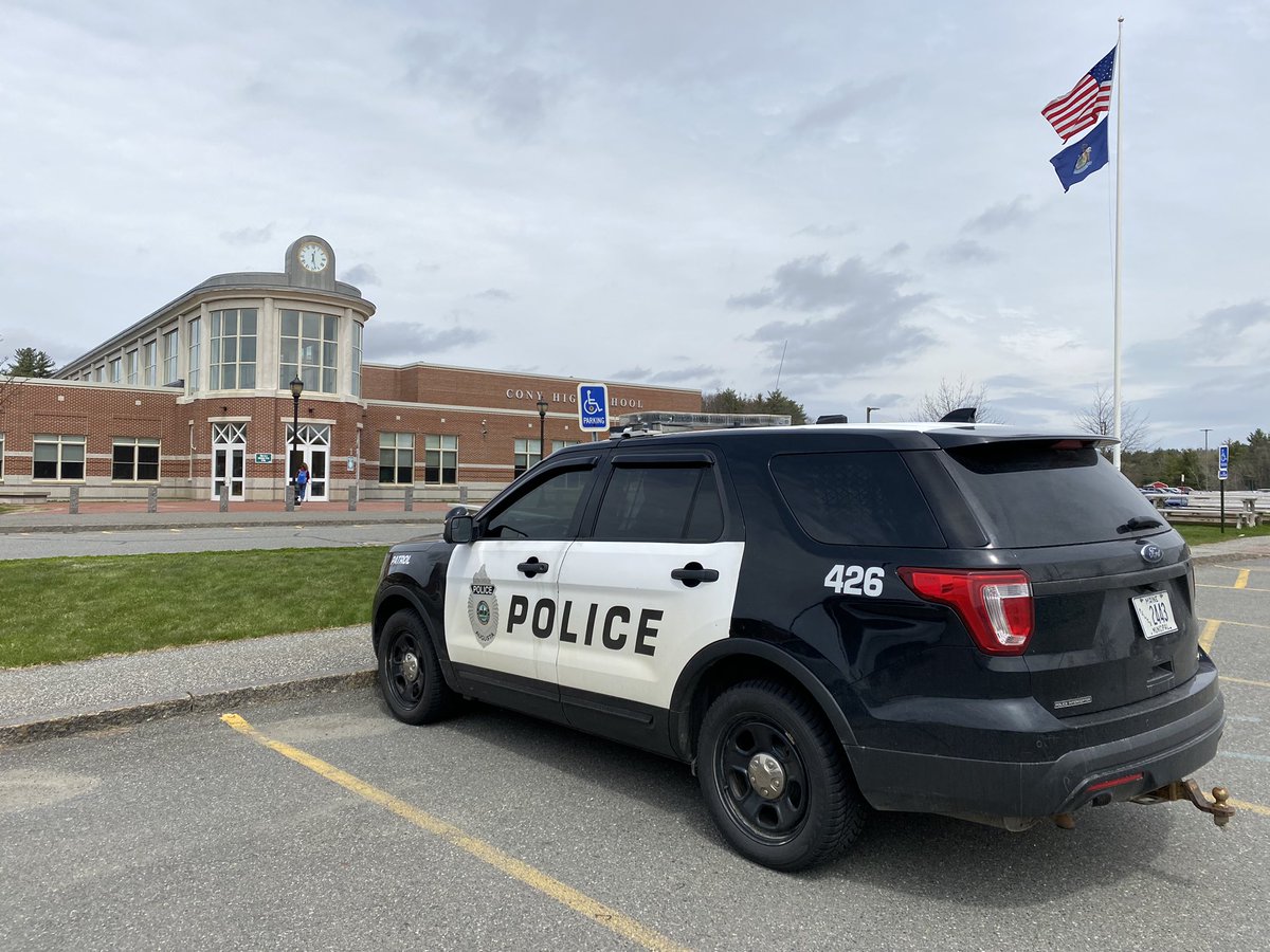 At Cony High and Middle School in Augusta.   Cony is one of several schools in Maine hit with hoax bomb threats today.   There is no threat to the school, and the bomb threat is over.  Other schools impacted: Madison High, Madawaska, Fort Fairfield, Van Buren and Limestone