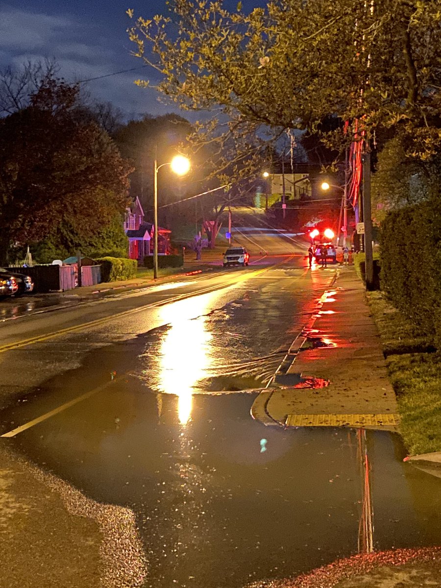 Large water main break near the intersection of Middletown Rd and Marshall St on the border of Crafton Heights and Ingram