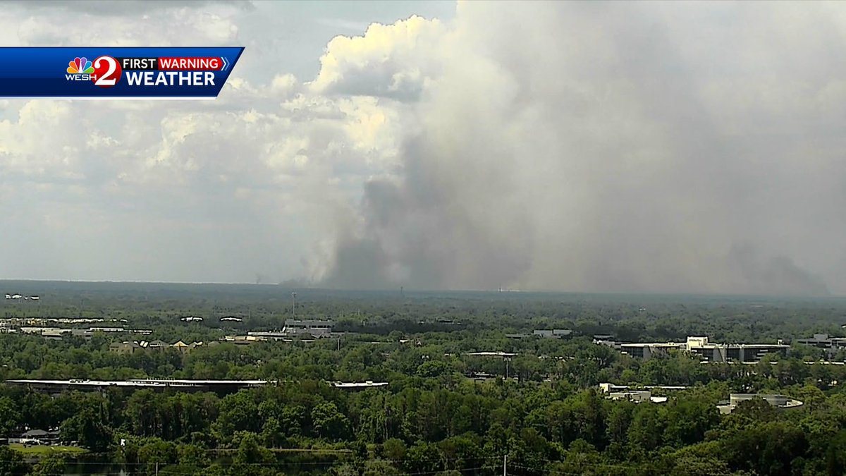 Large smoke plume on our towercam network on the Orange/Seminole county line. The smoke is headed towards the east.