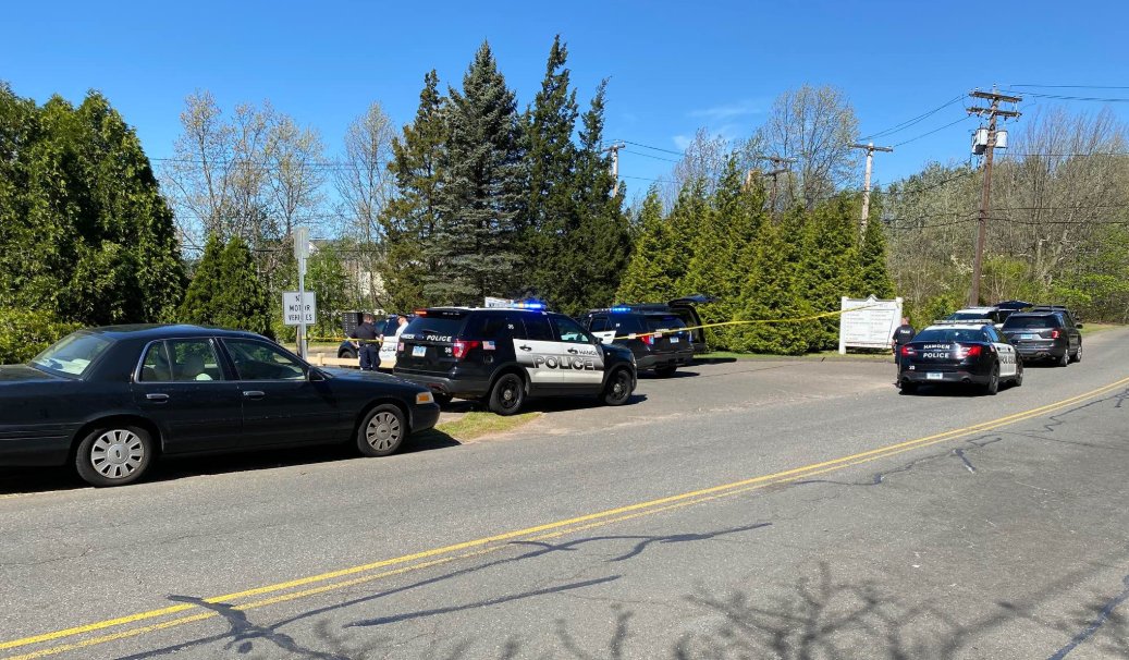 Hamden PD investigating a reported (though unconfirmed) shooting off of Treadwell St this afternoon.  body on the ground covered with a police tarp.