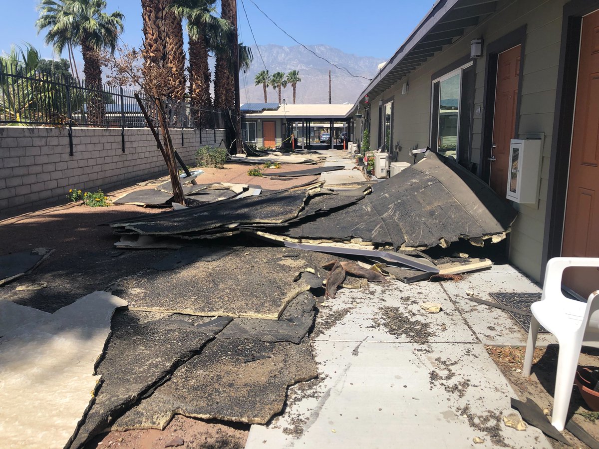 Here's a look at a major problem caused by the gusts in Cathedral City.    Luckily, no one was hurt, but unfortunately, people are out of their homes while repairs are being made